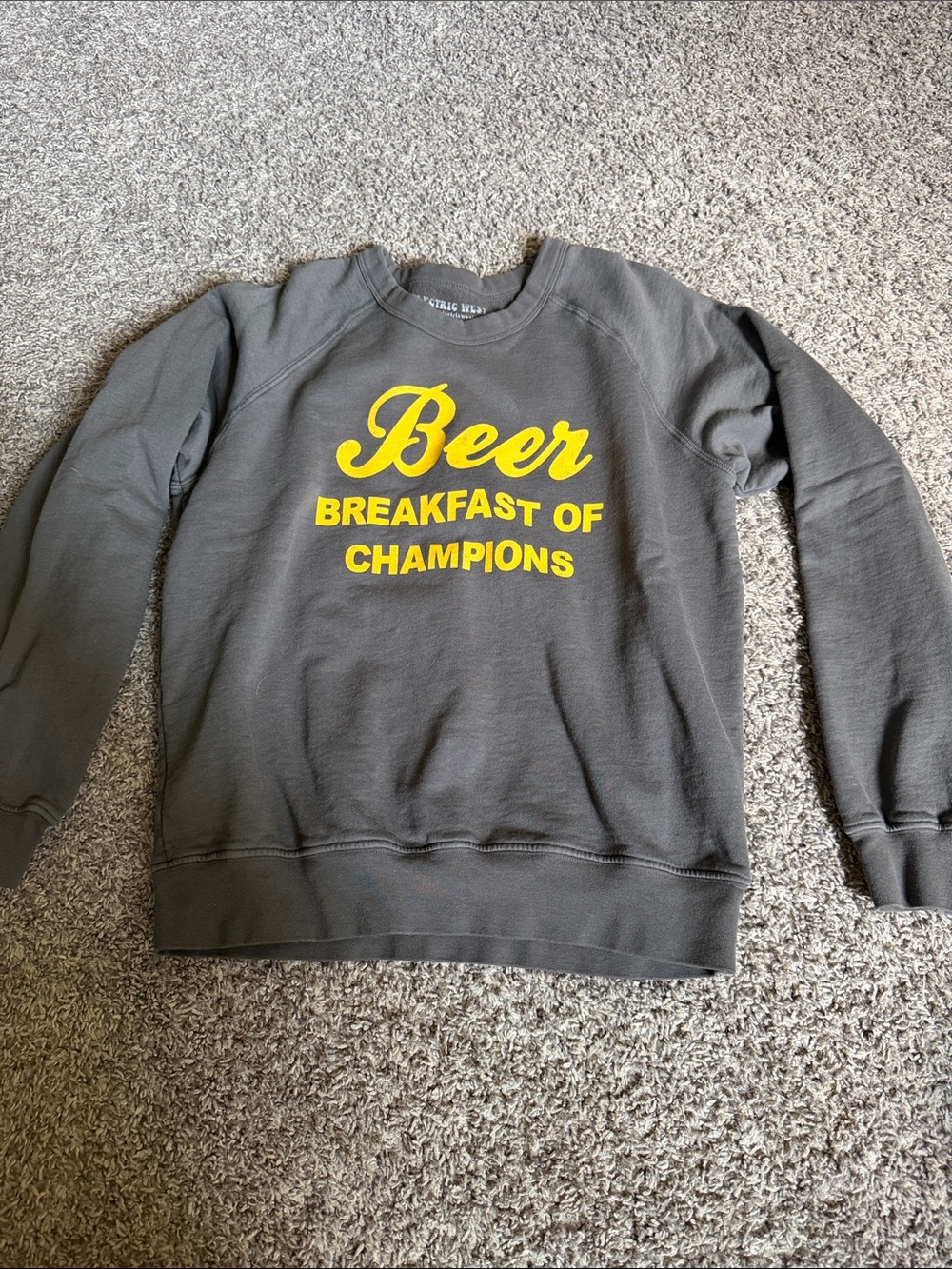 Beer Breakfast of Champions Graphic Crewneck Sweatshirt -Electric West